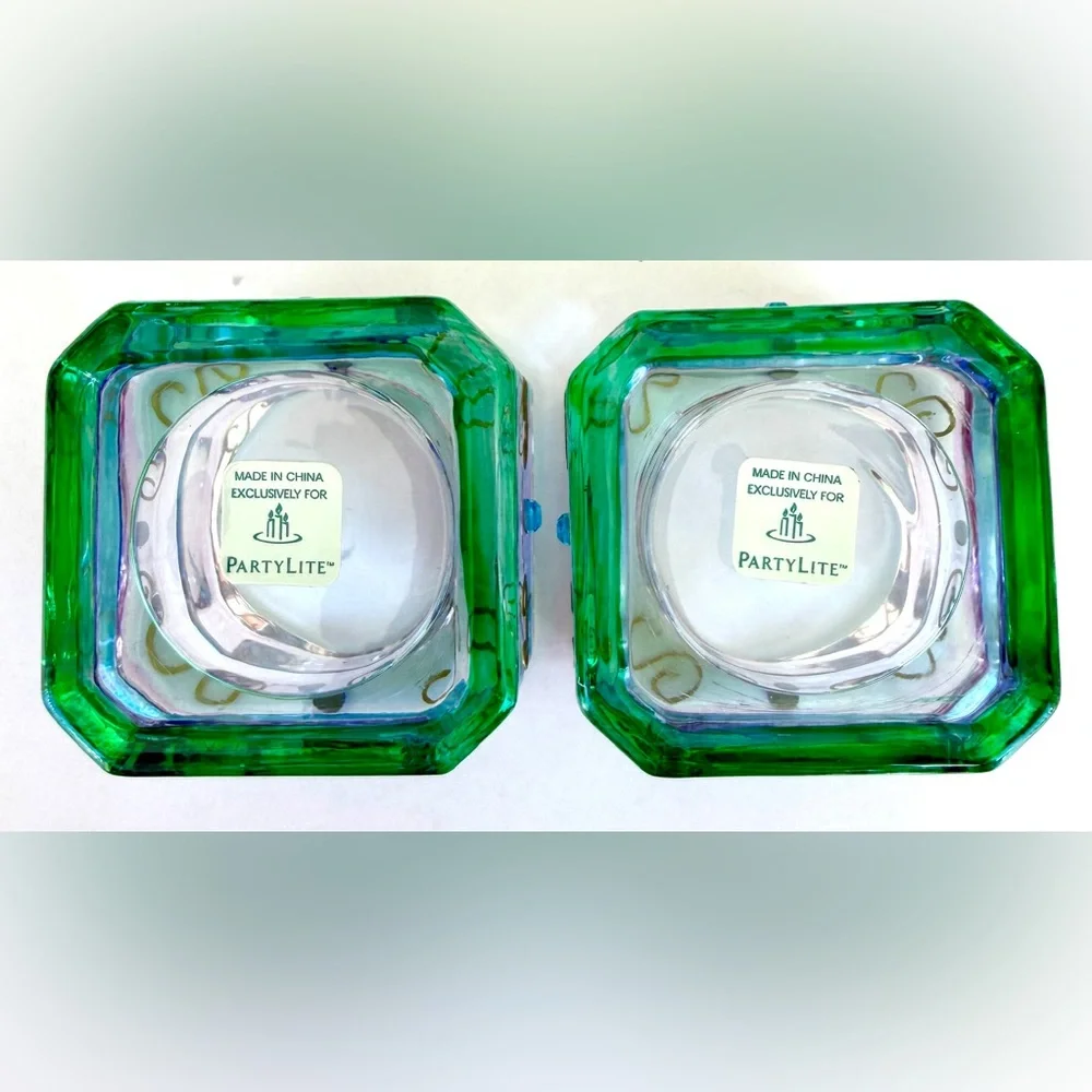 PartyLite Mardi Gras Tealight Candle Holder Pair (2) #P7271_NIB - Picture 4 of 6